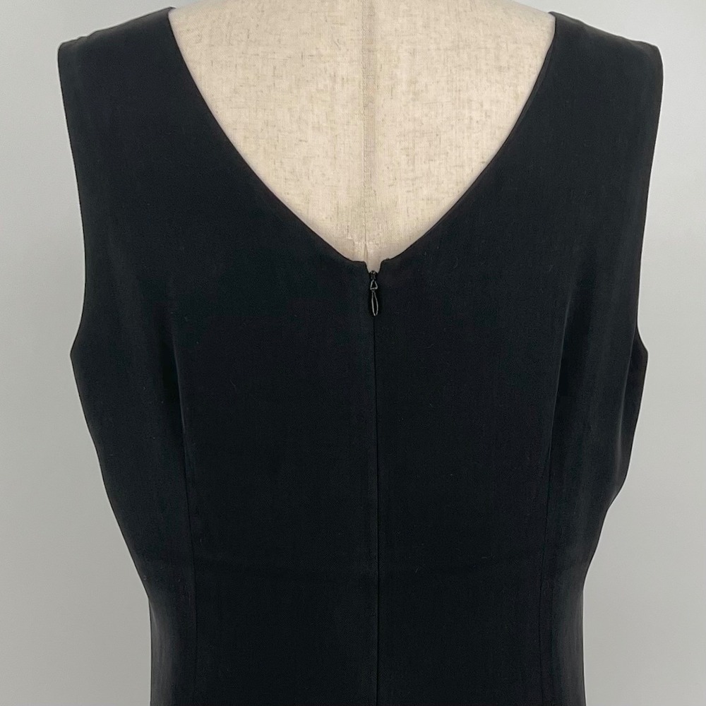 Tommy Bahama Womens 100% Silk Shift Sheath Dress Size 14 Black LBD Quiet Luxury - Picture 4 of 12